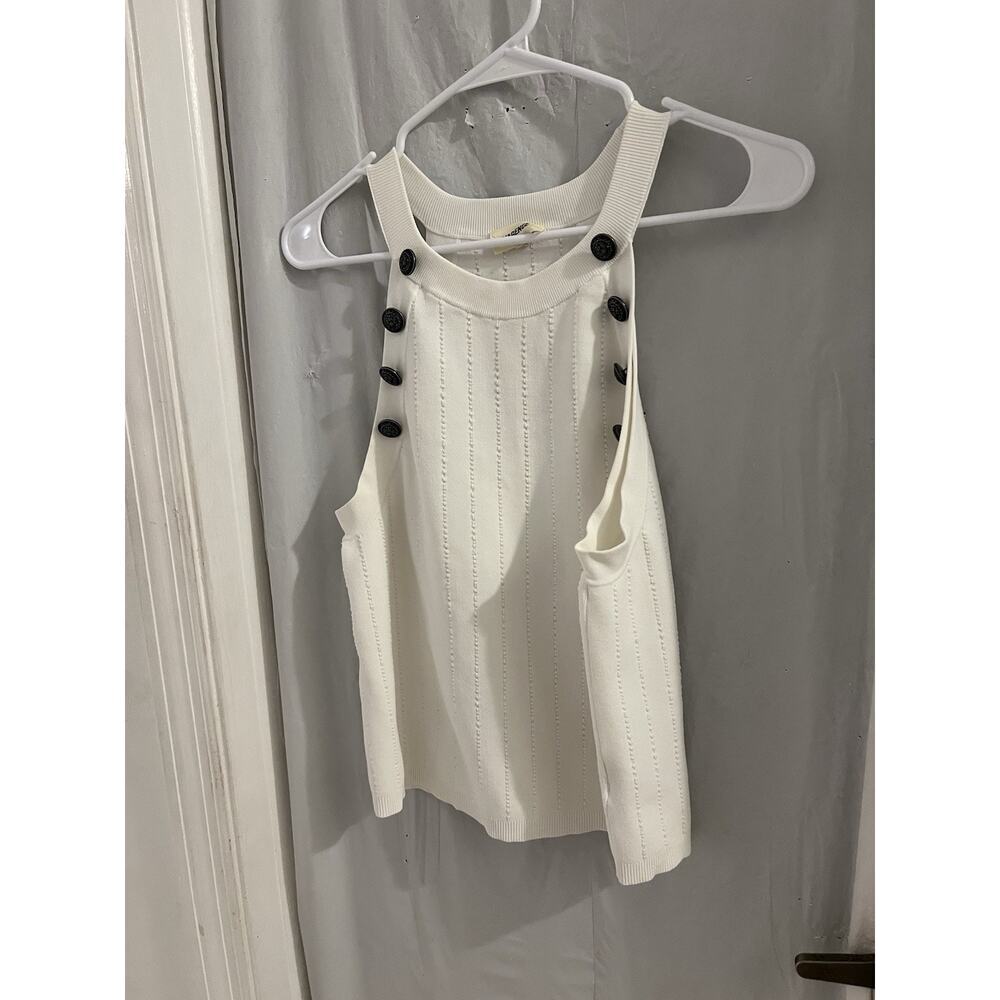 L’agence Cream Rosemary High neck Button Tank Sz Xxl may run small - Picture 2 of 9